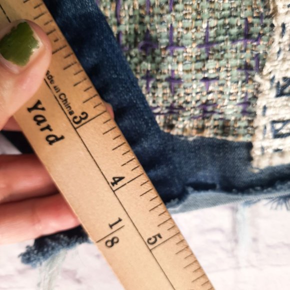 American Eagle Altered Hand Embroidered Shorts Sashiko, Boro, Patchwork,… - Picture 16 of 16